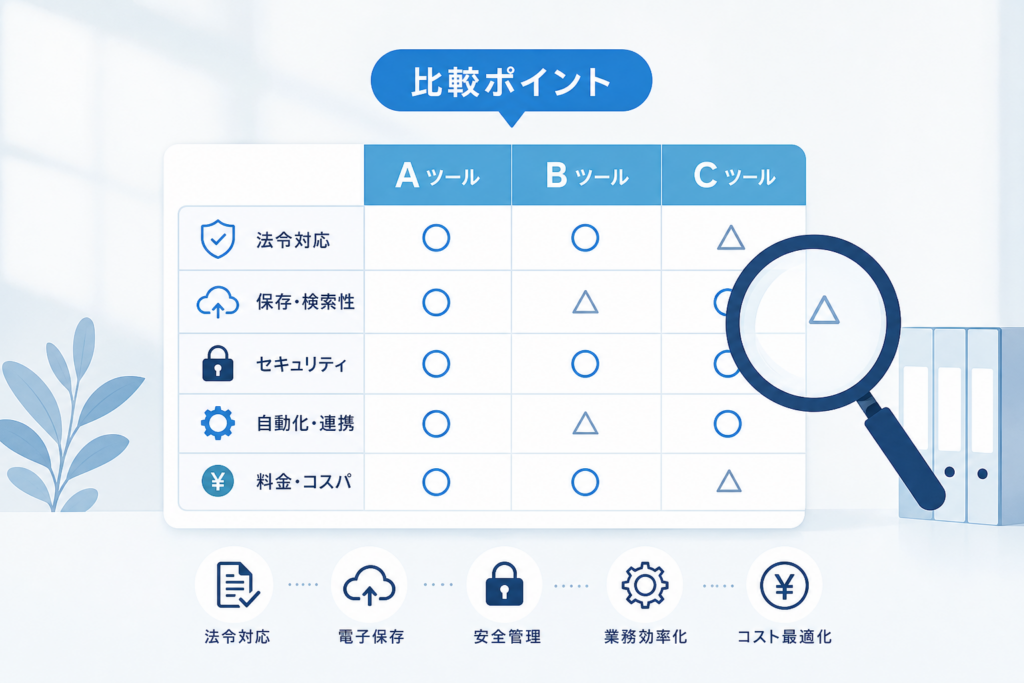 インボイス制度の請求書を保存するツール選びで失敗しない基準と比較ポイント
