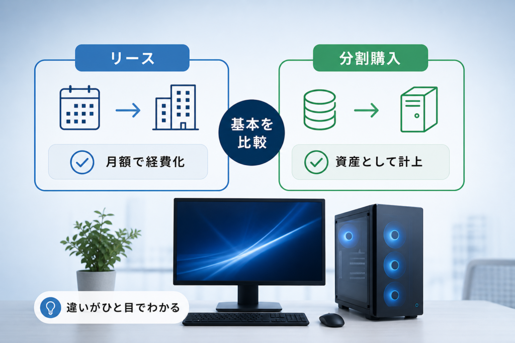 リースと分割の基本をゲーミングPCの法人向けに徹底比較!