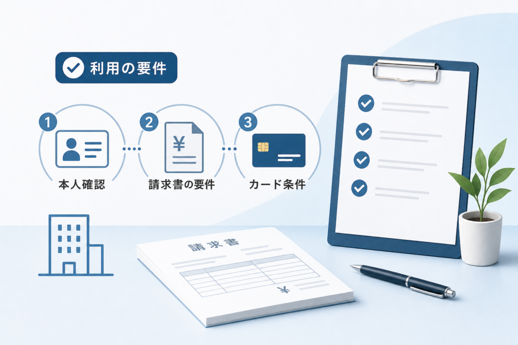 個人事業主や法人が請求書カード払い利用で知っておきたい要件