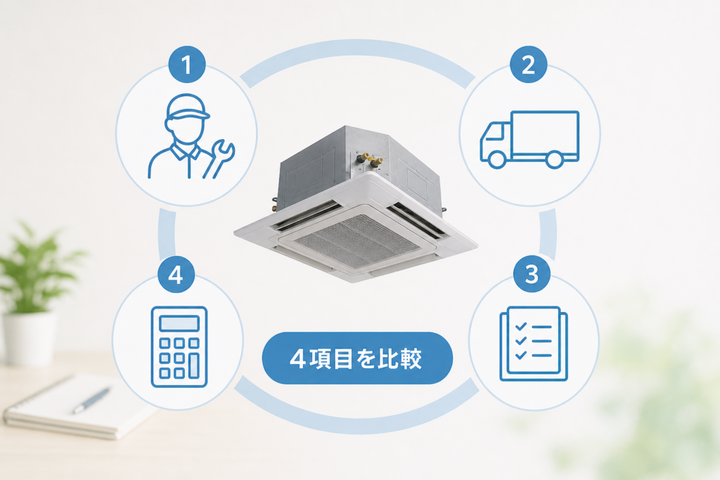 業務用エアコンの処分費用は4つの項目を比較して総額を正しくつかもう