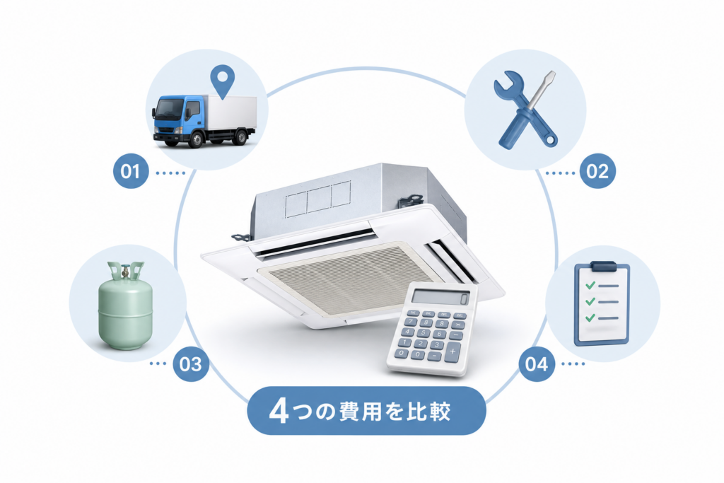 業務用エアコンの処分費用は4つの項目を比較して総額を正しくつかもう