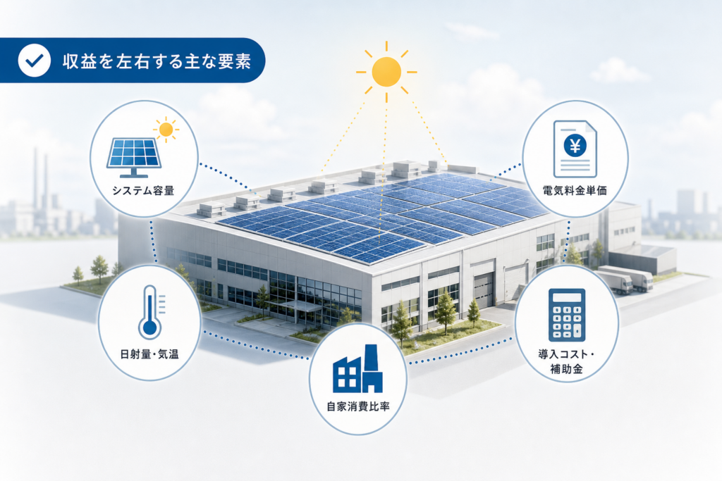 業務用太陽光発電で発電量や収入はどう決まる？シミュレーション収益性を左右する主要パラメータ解説