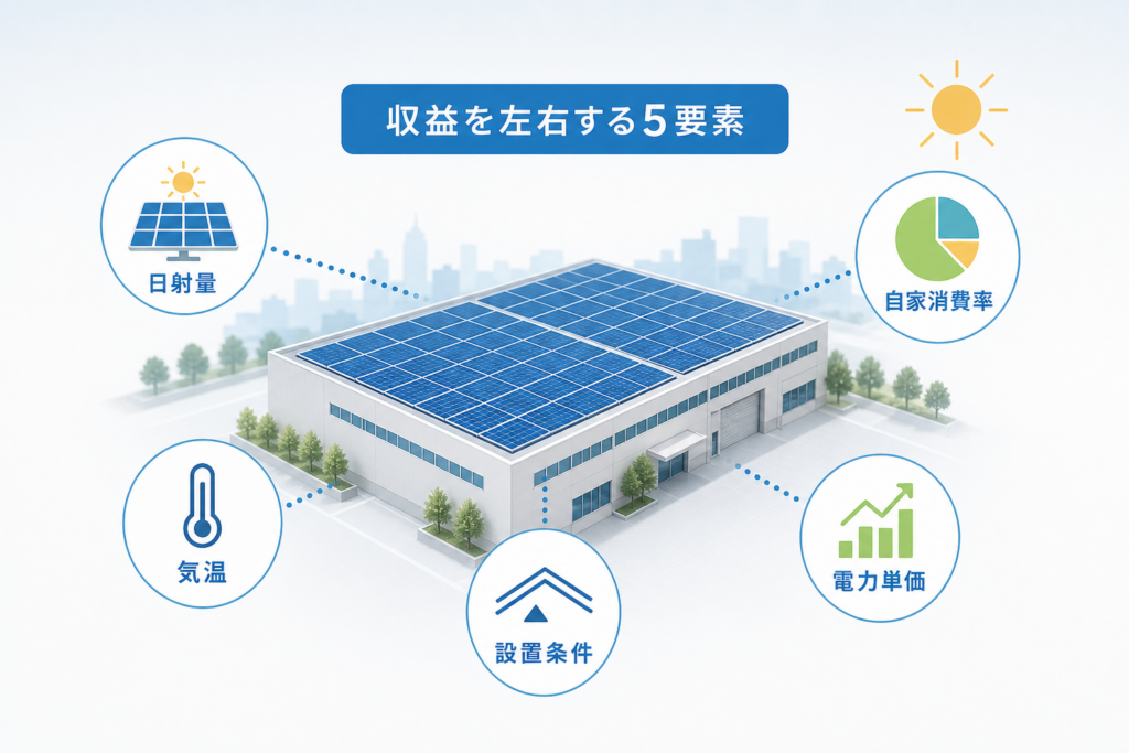 業務用太陽光発電で発電量や収入はどう決まる？シミュレーション収益性を左右する主要パラメータ解説