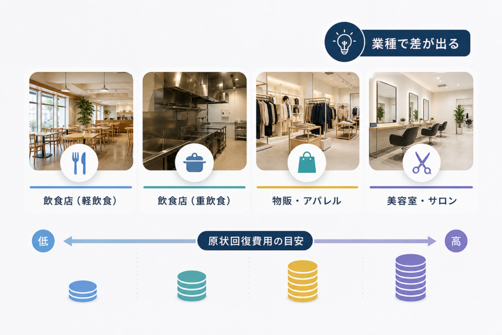 業種ごとで変わる店舗の原状回復費用や坪単価相場のポイント