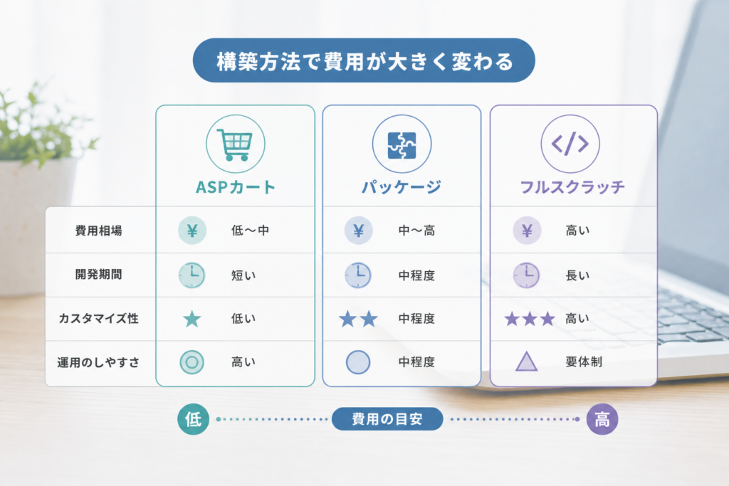 構築方法によってこんなに違う！ECサイト構築の費用相場と選び方