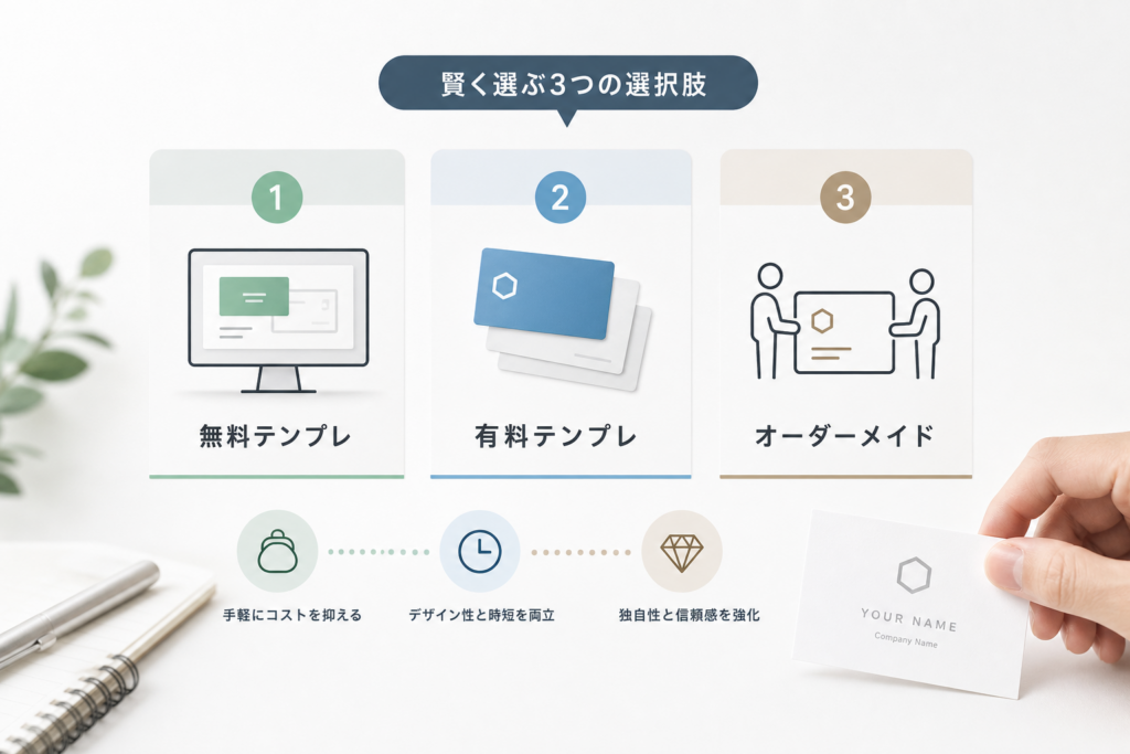 無料テンプレと有料テンプレとオーダーメイド名刺デザインを賢く選べる活用術