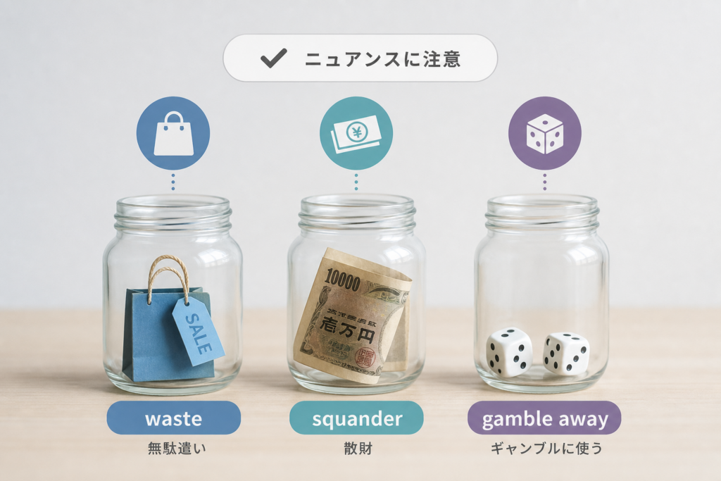 無駄遣い・散財・ギャンブル…日本語の「浪費」を英訳するときの落とし穴