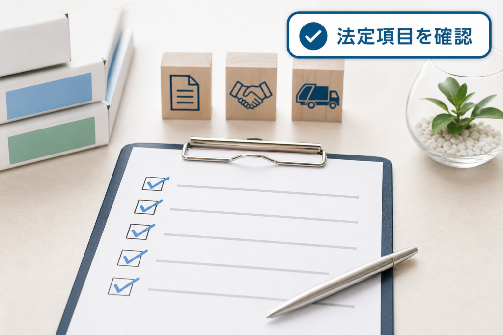 特別管理産業廃棄物の処理委託契約書の書き方で押さえるべき法定記載事項まとめ