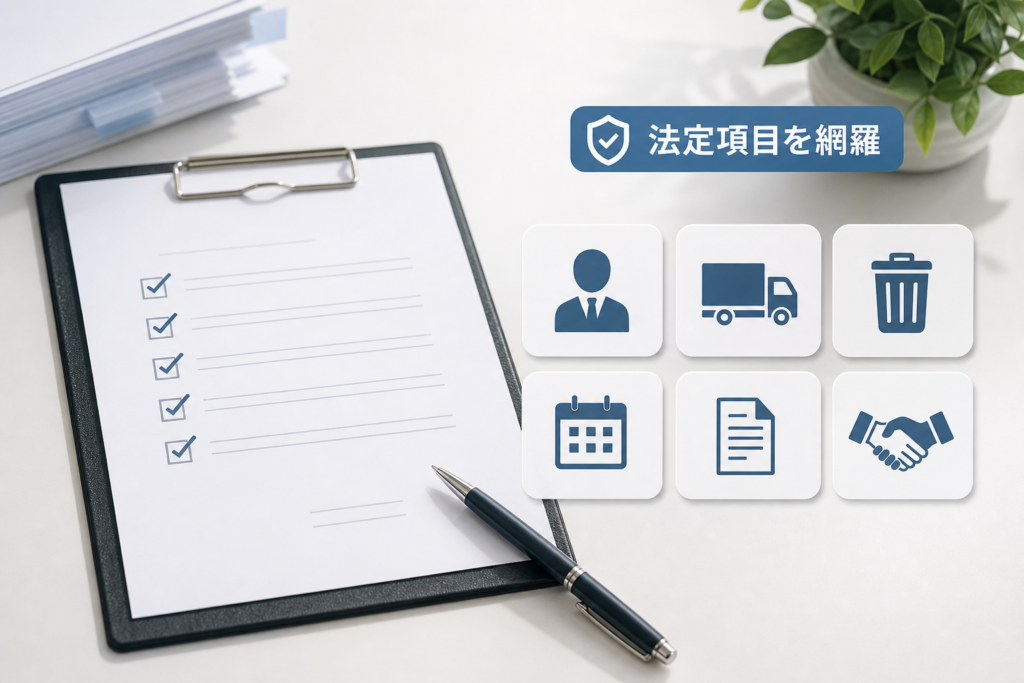 特別管理産業廃棄物の処理委託契約書の書き方で押さえるべき法定記載事項まとめ