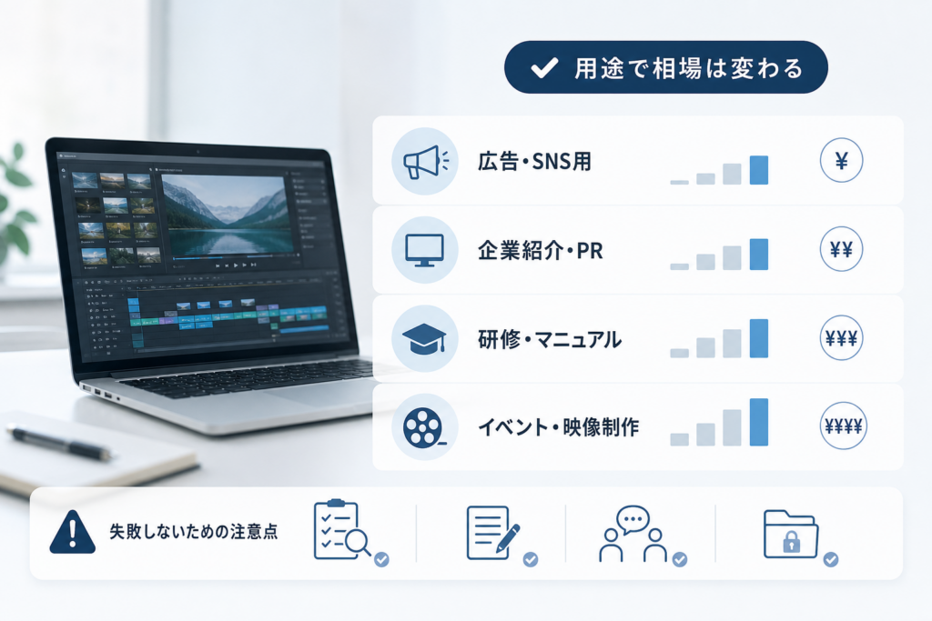 用途ごとにみる動画編集の外注相場と失敗しないための注意点