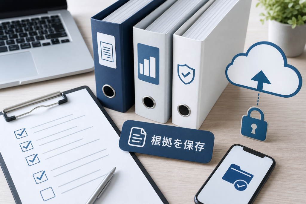 証拠をそろえる詳細チェックと根拠の保存での運用