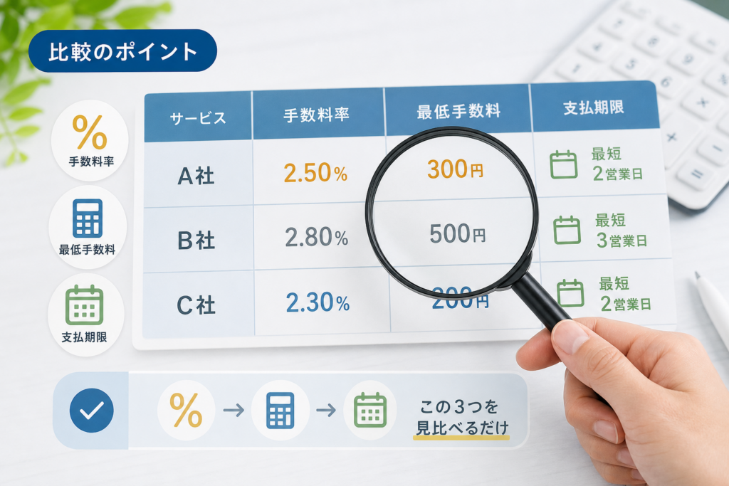 請求書をカード払いする手数料比較表の読み方まるわかり