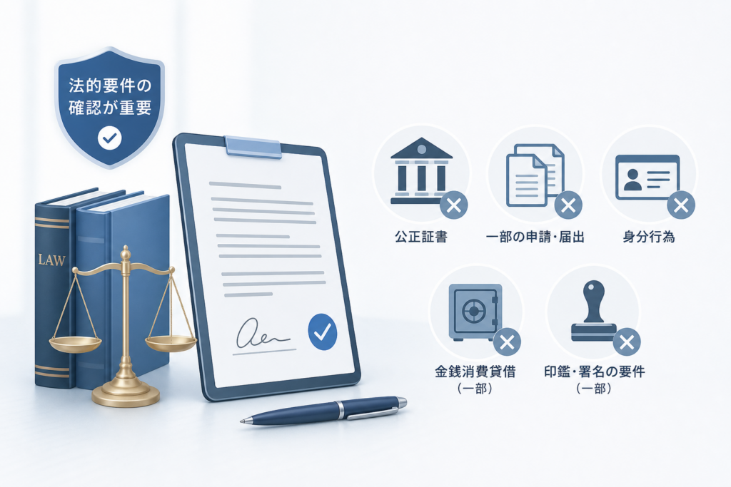 電子契約書で対応できない契約と法制度のポイントをわかりやすく解説