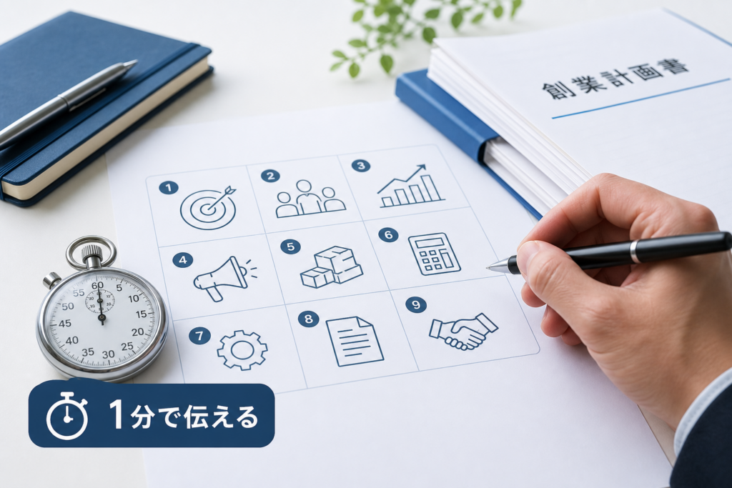 面談準備で失敗しない！創業計画書の9項目＆1分アピール法