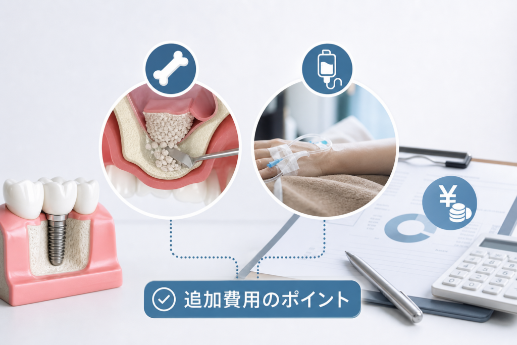骨造成や静脈内鎮静法など追加費用の発生ポイントを徹底解説！
