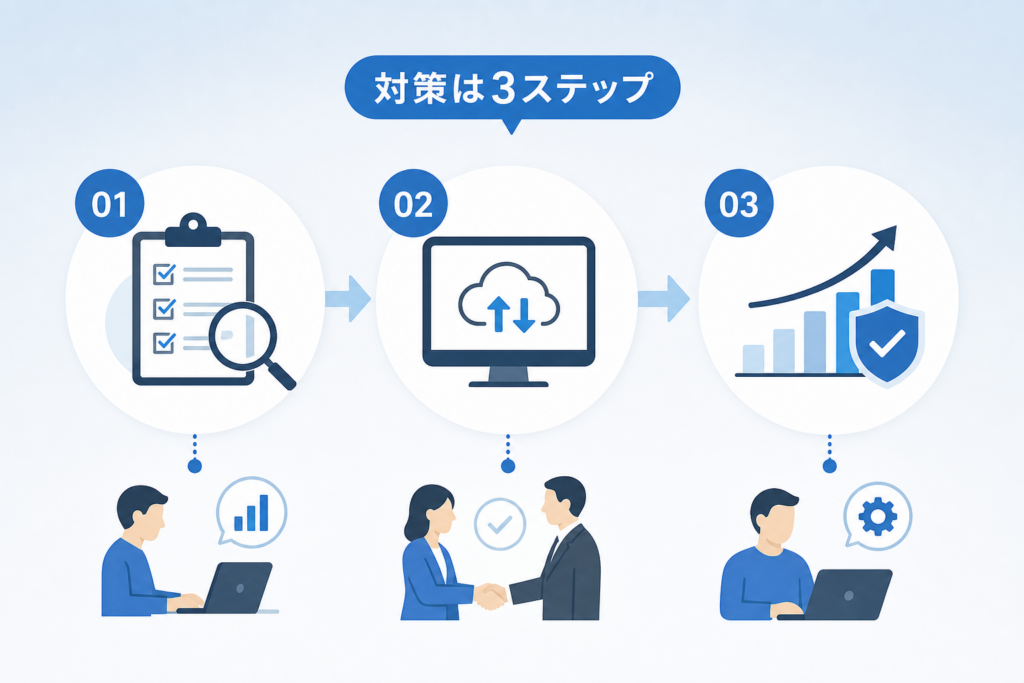 EDI2024年問題でやるべき対策を3ステップで分かりやすく設計し確実に移行成功へ！