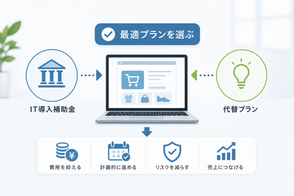 IT導入補助金をECサイト制作に使うための決め手と代替プラン
