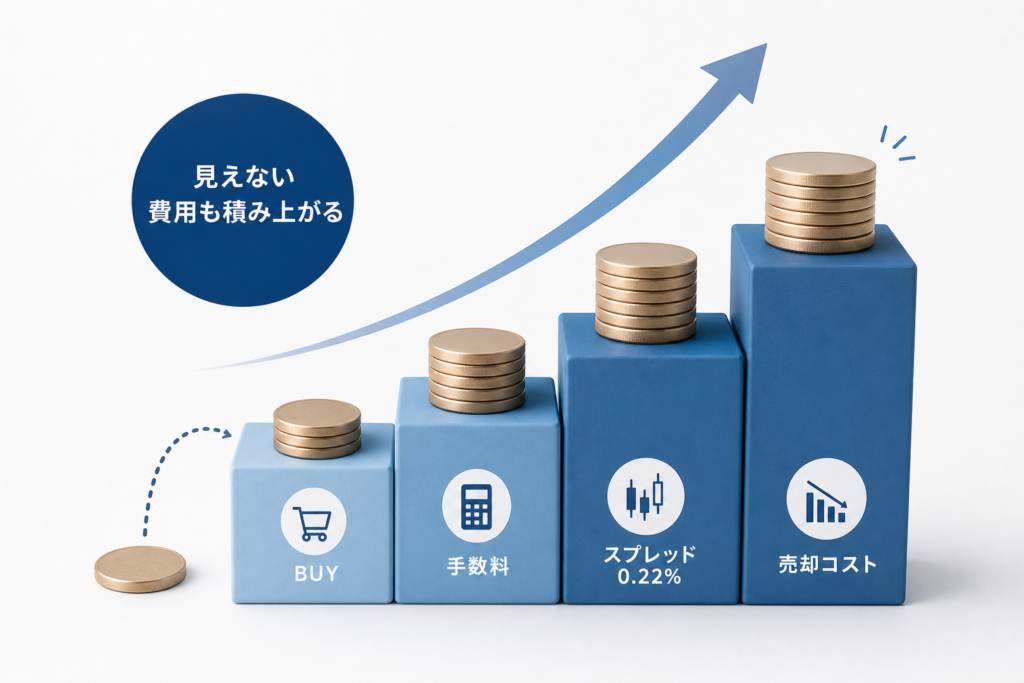 スプレッド0.22％の正体：少額でも「売買手数＋見えない費用」が積み上がる