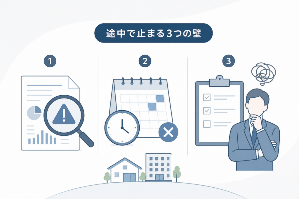 相談現場でよくある「うまくいきかけたのに、途中で止まる」3つのシナリオ