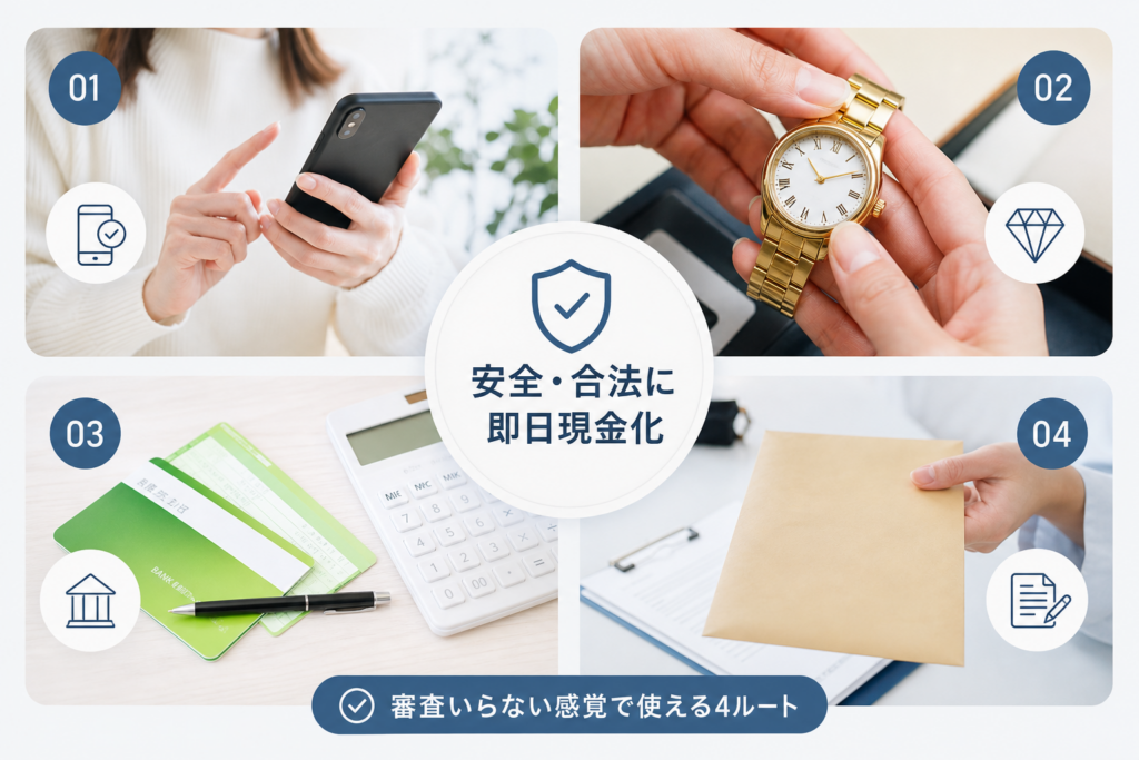 【審査いらない感覚で使える】安全・合法な即日現金確保ルート4選