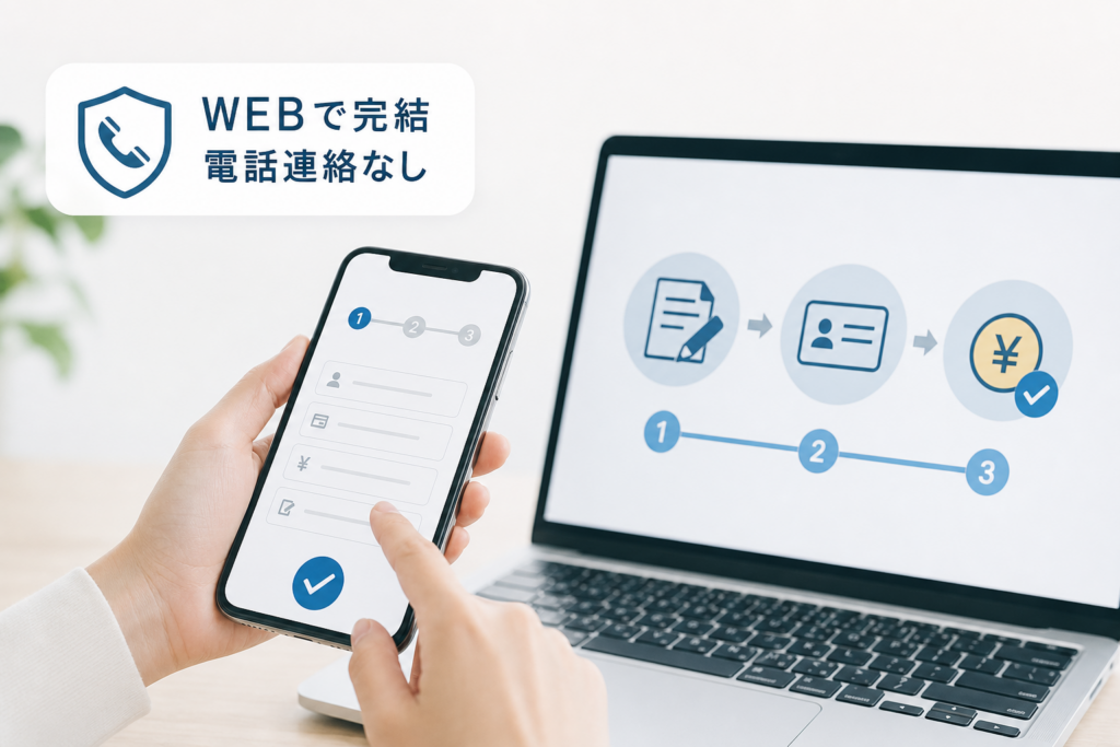 在籍確認・電話連絡なしで5万円をWeb完結申込する手順