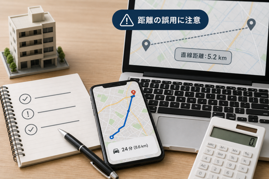 実務での注意点!通勤手当・不動産徒歩計算での距離の誤用