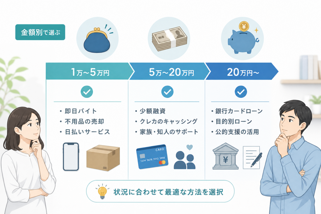 金額別・状況別の現実的な資金用意パターン（少額融資から）