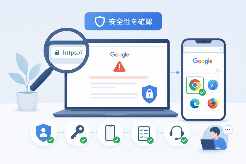 「このブラウザまたはアプリは安全でない可能性があります」と表示される理由