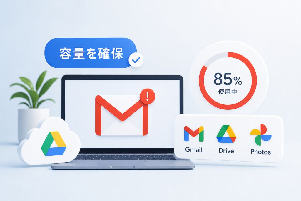 Googleストレージの容量不足を解消してGmail受信を復旧する