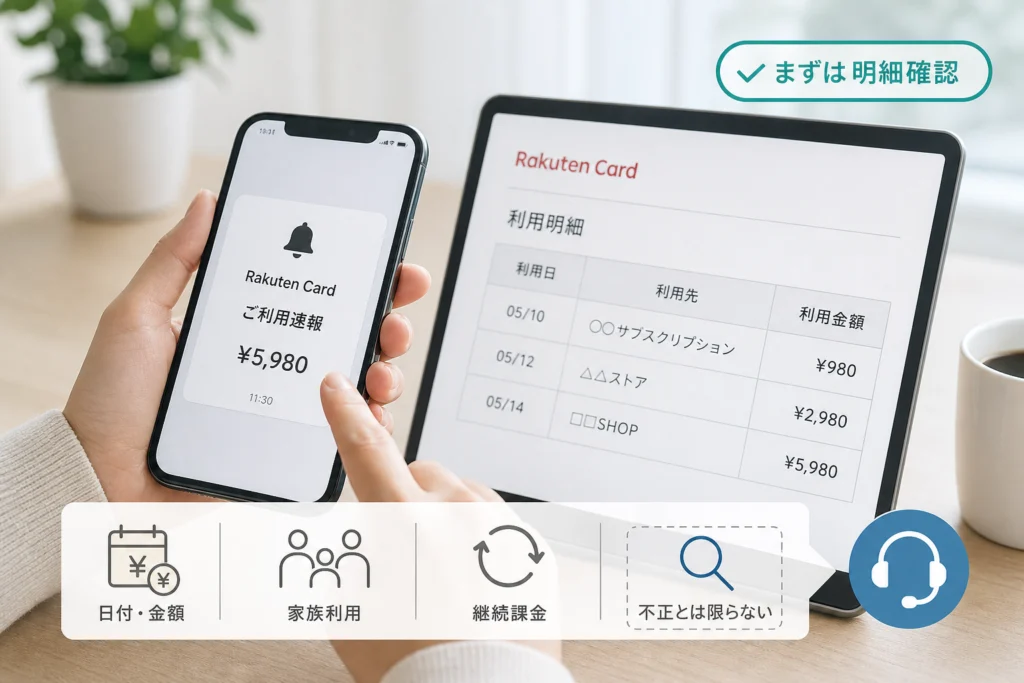 速報メールと楽天e-NAVIの明細は何が違う？調査受付の条件